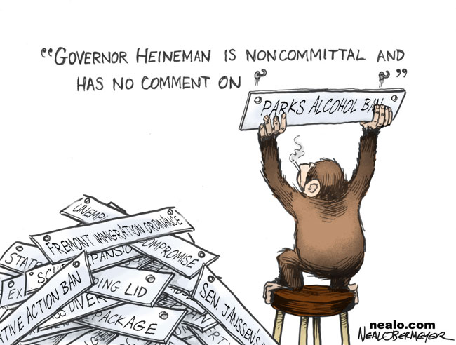 governor dave heineman smoking monkey parks alcohol ban
