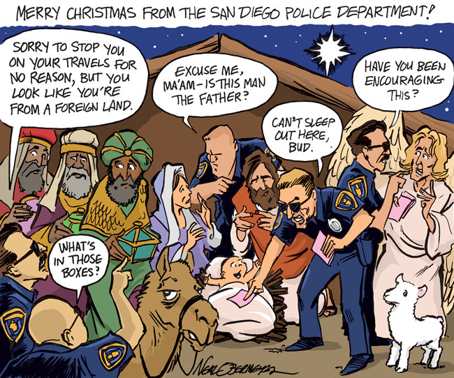 san diego police department christmas jesus mary joseph manger nativity